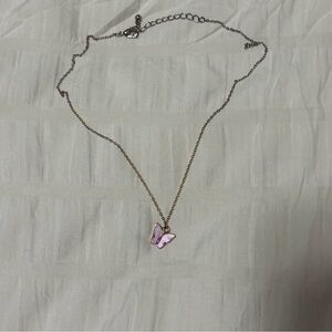 Elegant Purple Butterfly Pendant Necklace